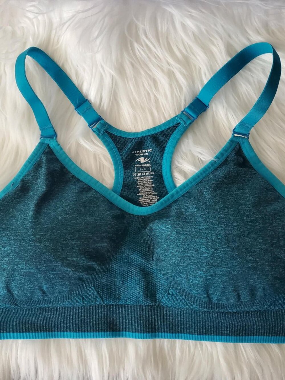 Athletic Works Teal Women's Sports Bra (L)